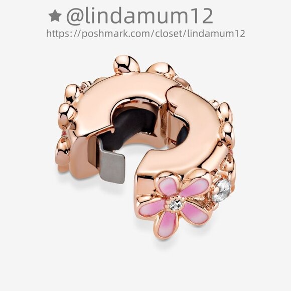 Pandora Pink Daisy Spacer Clip Charm - Picture 4 of 5